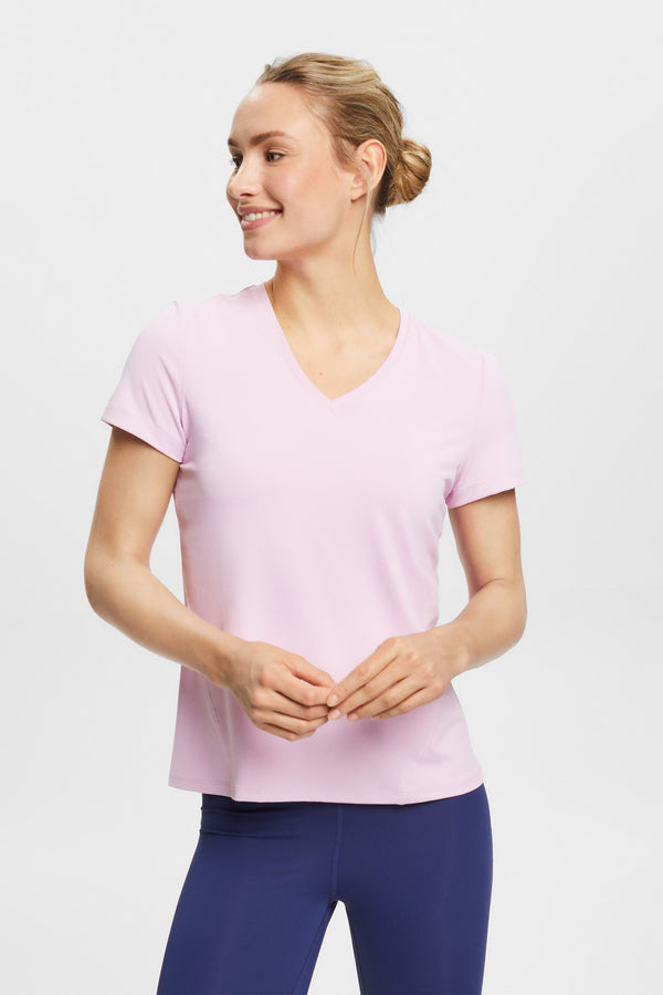 Plain V Neck T-Shirt - Lilac
