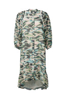Chiffon Print Dress - Emerald Green