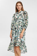 Chiffon Print Dress - Emerald Green
