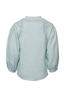 LS Linen Blouse - Aqua Green