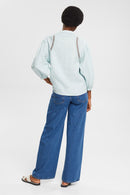 LS Linen Blouse - Aqua Green