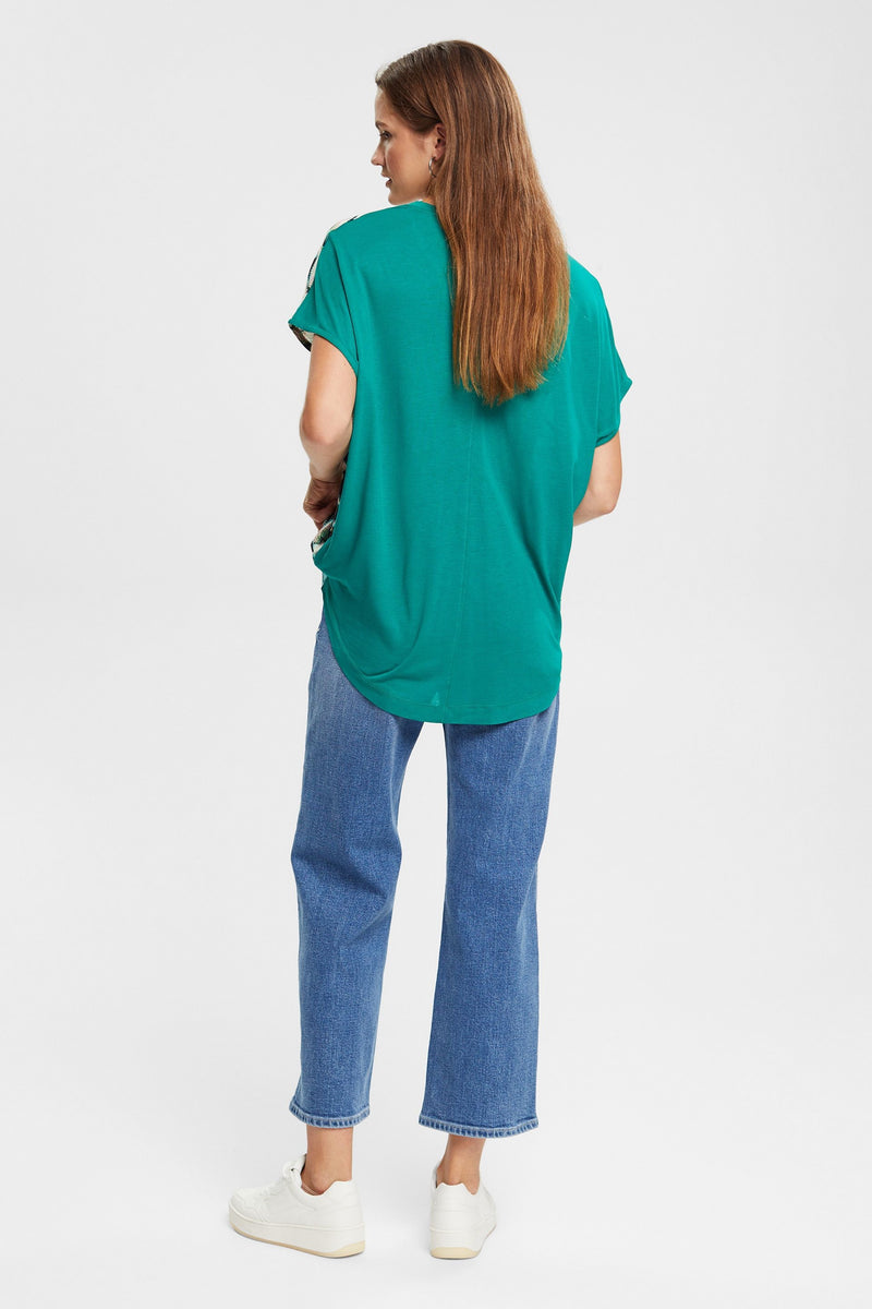 Print SS T-Shirt - Emerald Green