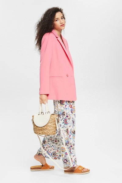 Floaty Print Trousers - Offwhite