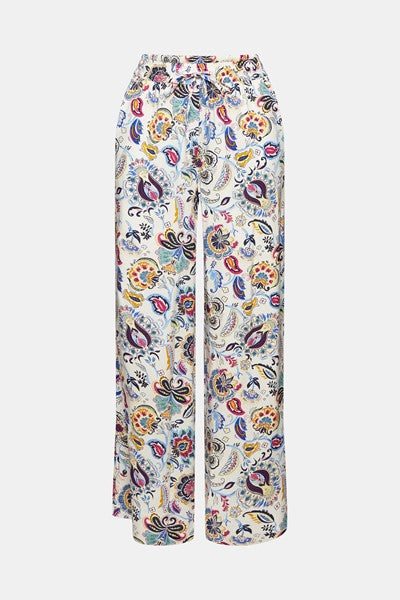 Floaty Print Trousers - Offwhite
