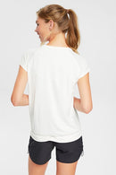 Drawstring Hem Sleeveless T - Offwhite