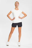 Drawstring Hem Sleeveless T - Offwhite