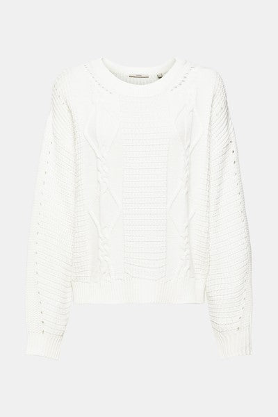 Casual Cable Jumper - Offwhite