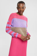 Casual Stripe Jumper - Pink Fuchsia