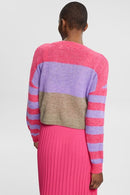 Casual Stripe Jumper - Pink Fuchsia