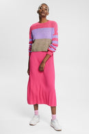 Casual Stripe Jumper - Pink Fuchsia