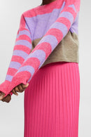 Casual Stripe Jumper - Pink Fuchsia