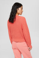 Tape Stitch Cardigan - Coral