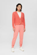 Tape Stitch Cardigan - Coral