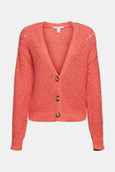 Tape Stitch Cardigan - Coral