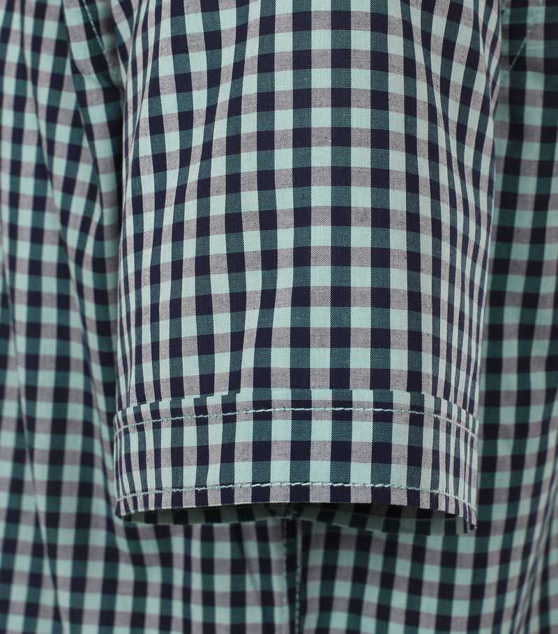 Comfort Fit Button Down Check Shirt - Green