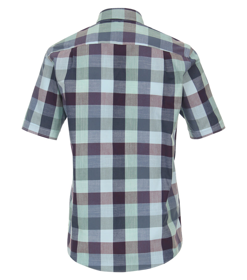 Short Sleeve Check Shirt - Light Blue