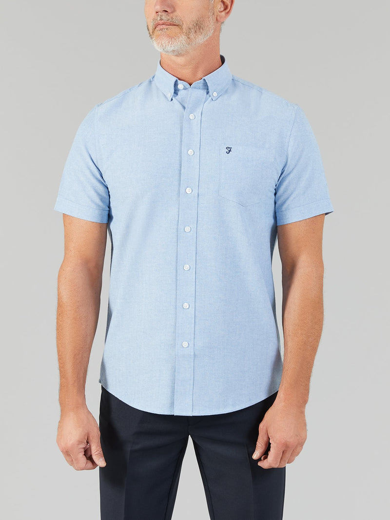 Short Sleeve Button Down Shirt - Regatta Blue