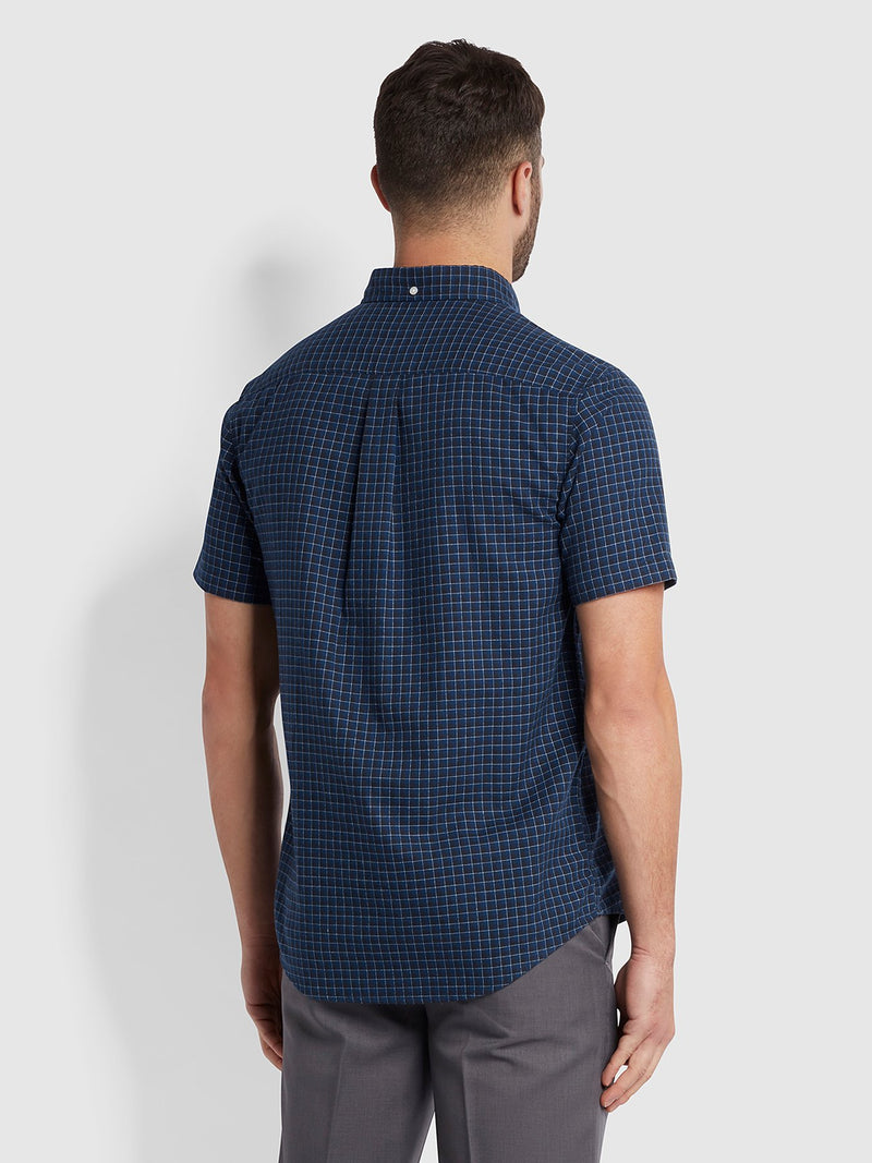 Evans Short Sleeve Check Shirt - Regatta Blue