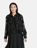 Modern Dress Up Lace Blouse - Black