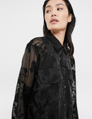 Modern Dress Up Lace Blouse - Black
