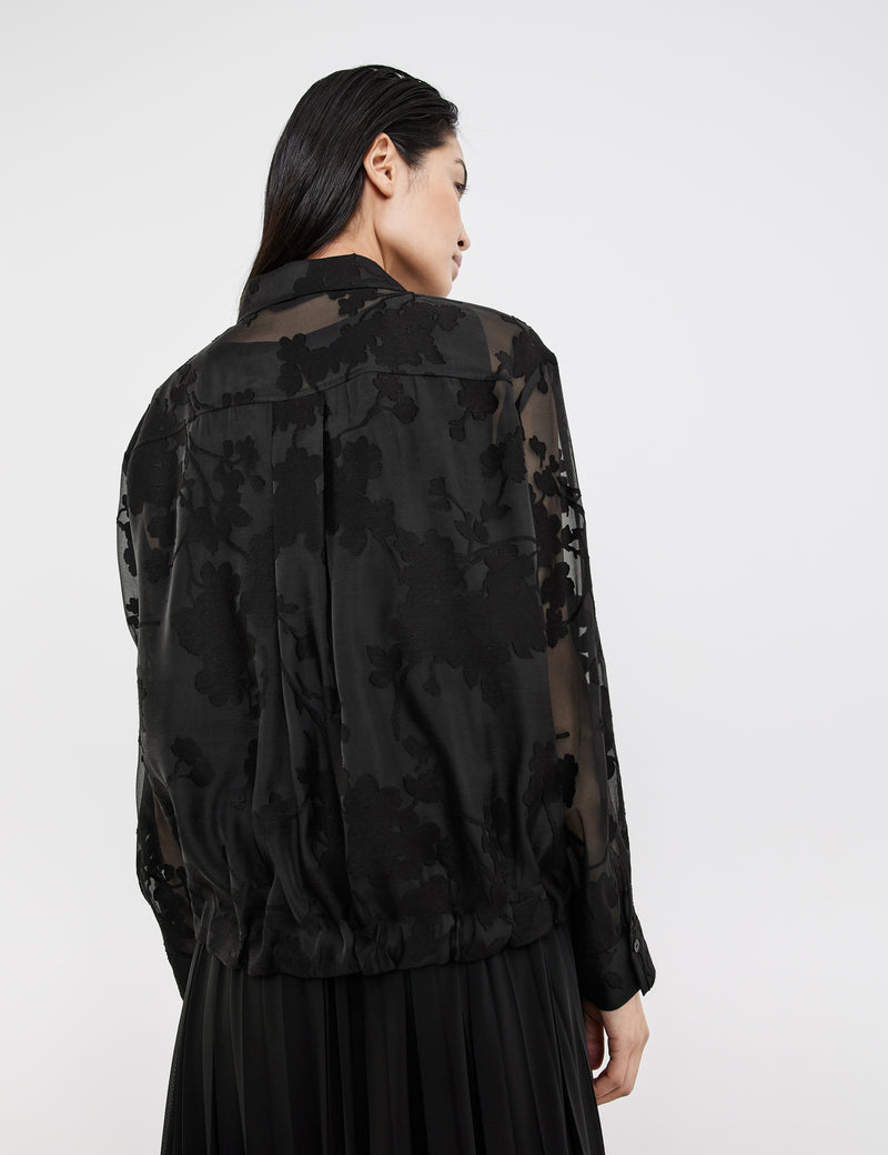Modern Dress Up Lace Blouse - Black
