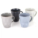 Fossil Embossed Set of 4 Mugs