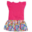 Knit and Poplin Dress - Rosa