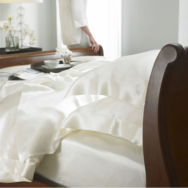 100% Pure Silk Fitted Sheet Ivory - Superking