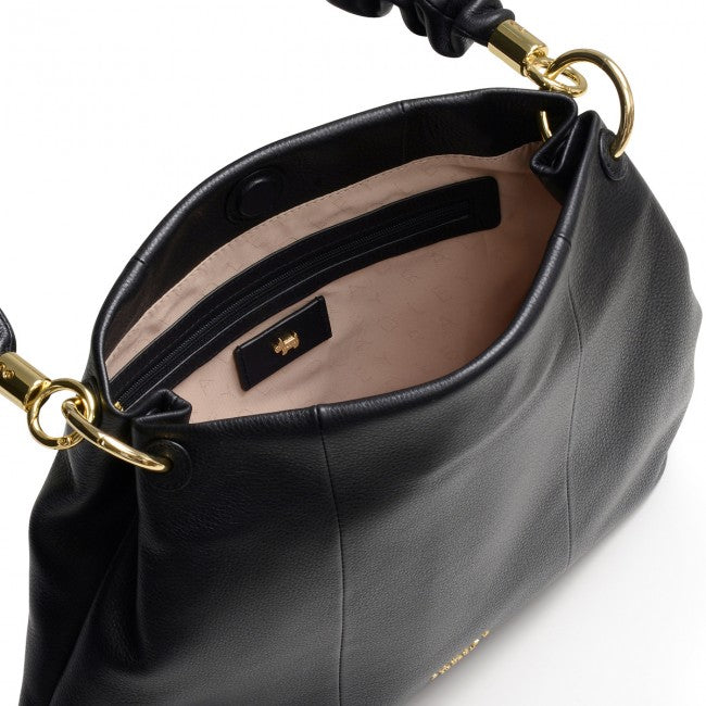 Cuba Street Medium Ziptop Shoulder Bag - Black
