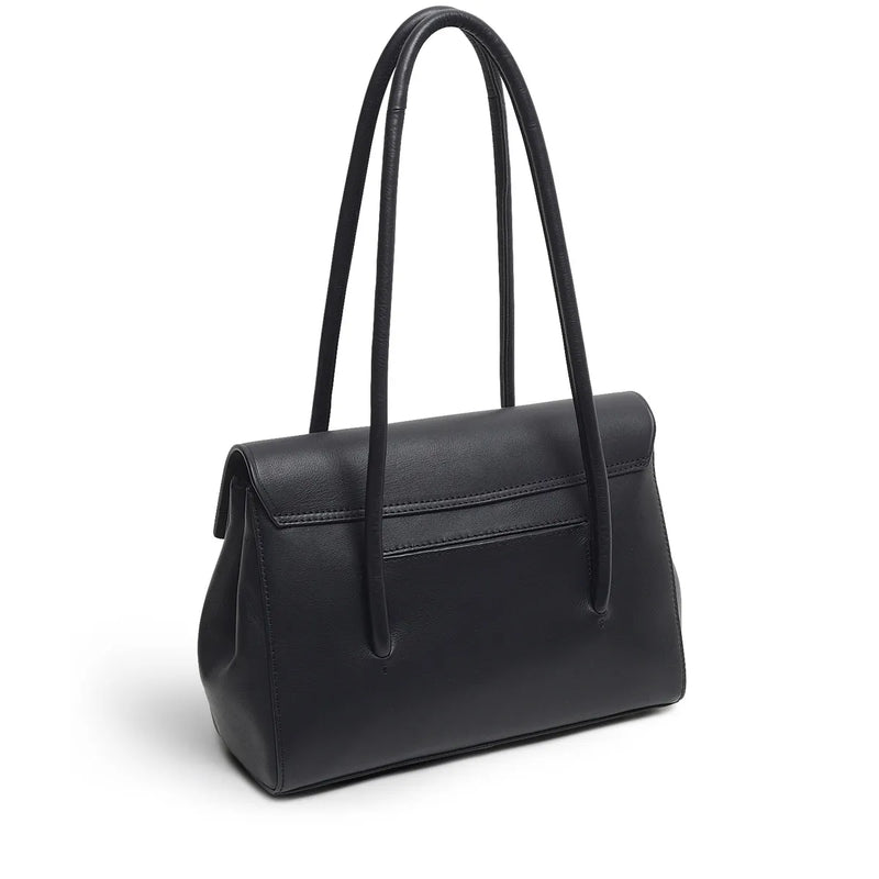 Apsley Road Medium Flapover Tote - Black