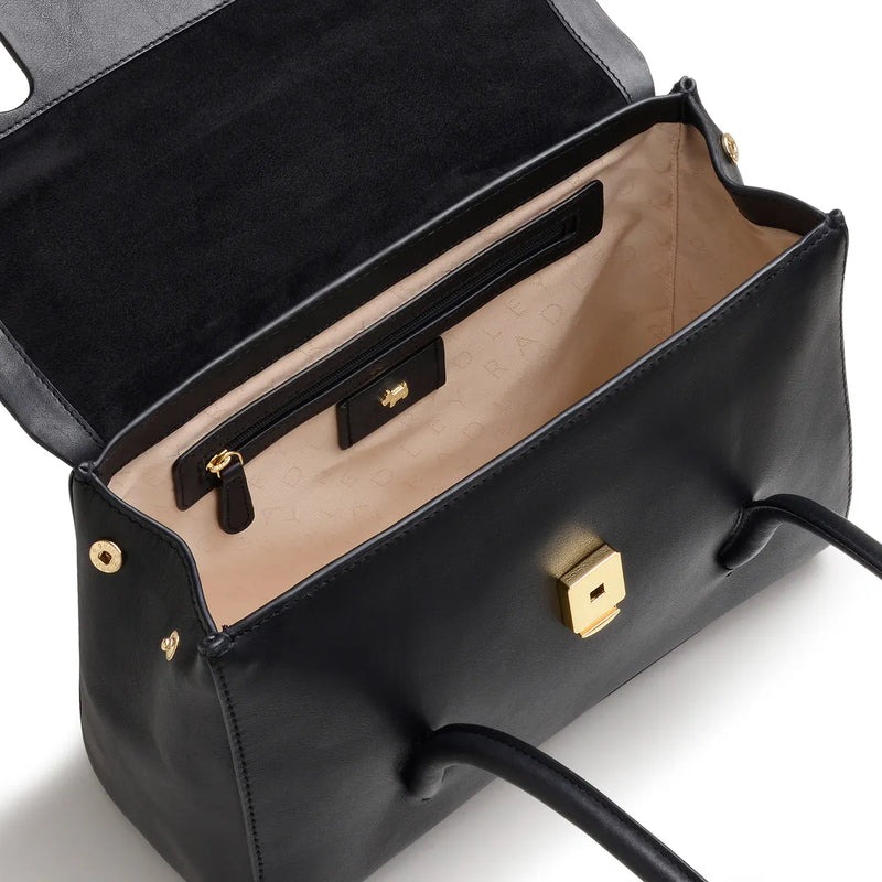 Apsley Road Medium Flapover Tote - Black