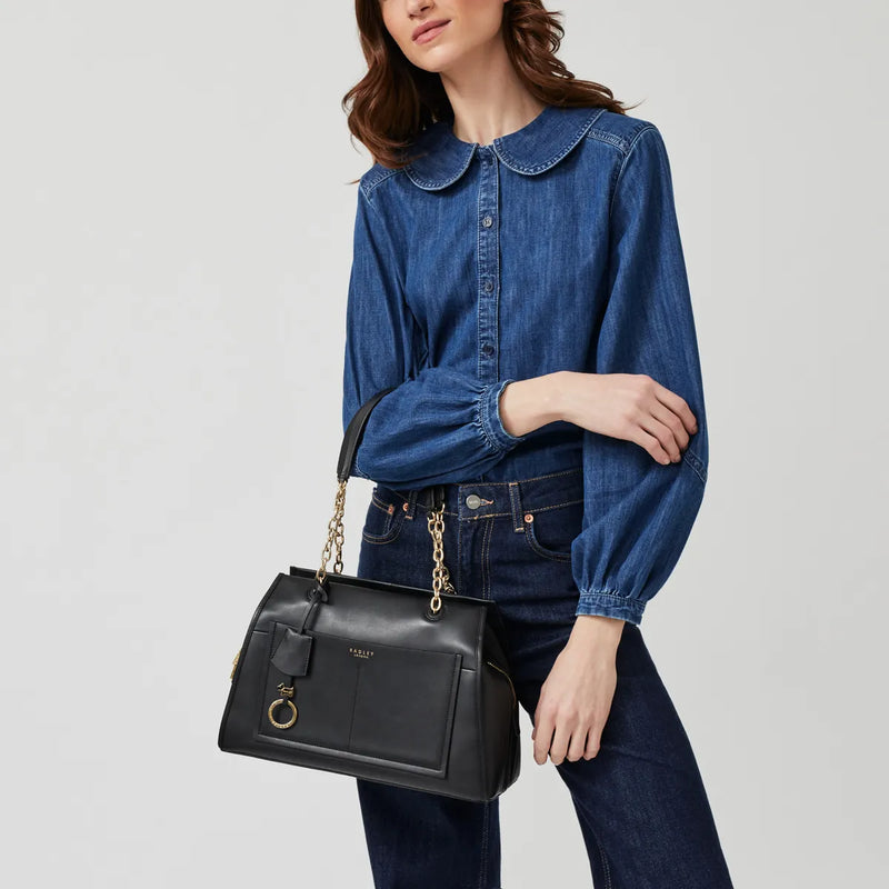 Fern Street Medium Ziptop Tote - Black