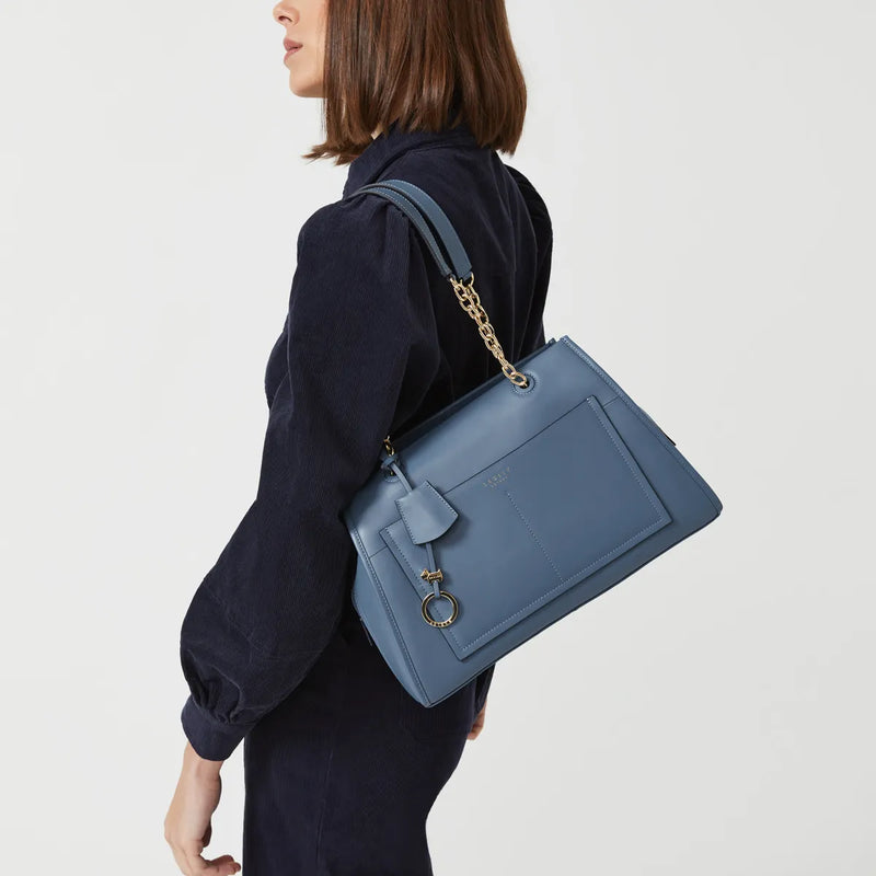 Fern Street Medium Ziptop Tote - Blue
