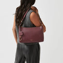 Dukes Place Medium Ziptop Shoulder Bag - Dark Cherry