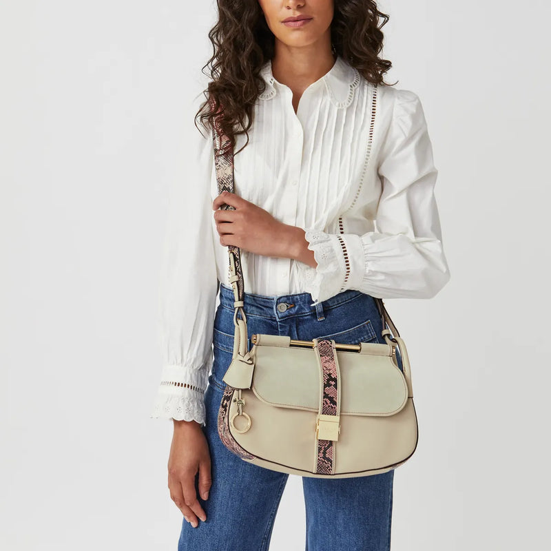Grosvenor Medium Flapover Shoulder Bag - Clay