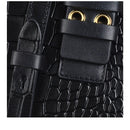 Curzon Street Faux Croc Ziptop Crossbody Bag - Black