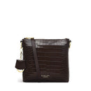 Pockets 2.0 Faux Croc Ziptop Crossbody - Dark Oak