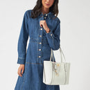 Museum Street Medium Ziptop Tote - Chalk