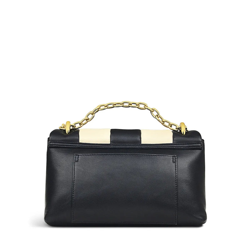 Mill Bay Stripe Flapover Crossbody - Black