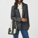 Mill Bay Stripe Flapover Crossbody - Black