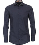 Plain Cutaway Long Sleeve Shirt - Dark Blue