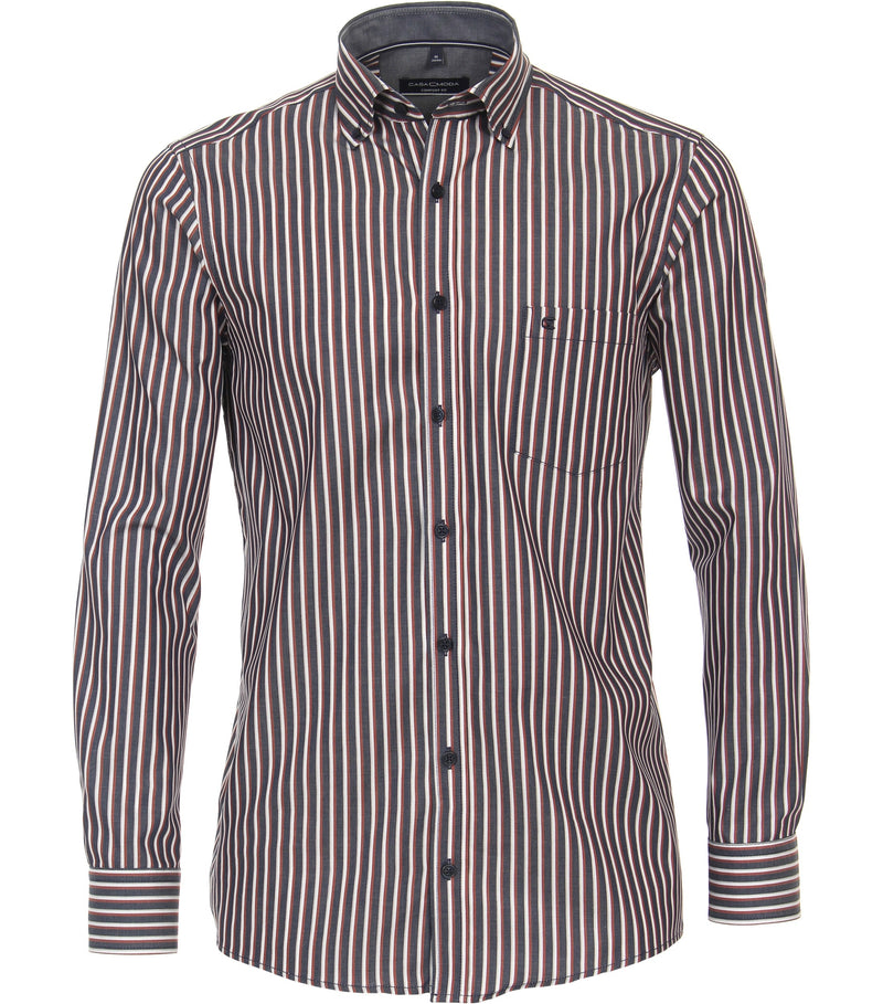 Comfort Fit Stripe Shirt - Light Blue