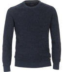 Patterned Round Neck Jumper - Navy
