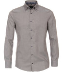 Plain Button Down Long Sleeve Shirt - Brown