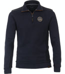Plain Troyer Zip Jumper - Night Blue
