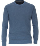 Patterned Crew Neck Jumper - Azure Blue