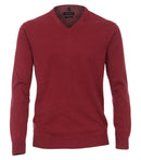 Plain V-neck Jumper - Rumba Red
