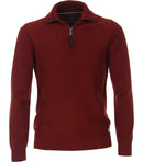 Plain Troyer Zip Jumper - Fired Brick