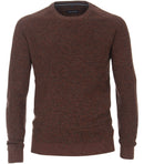 Patterned Round Neck Jumper - Rust
