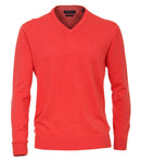 Plain V-neck Jumper - Light Lobster